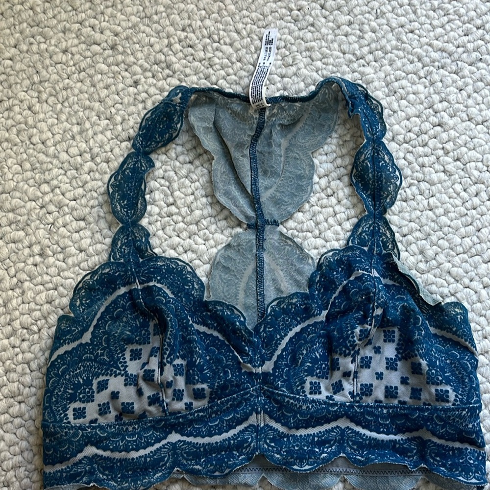 Free People velvet lace bra